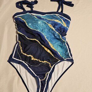 NWOT - One Piece Swimsuit - Beachy Design